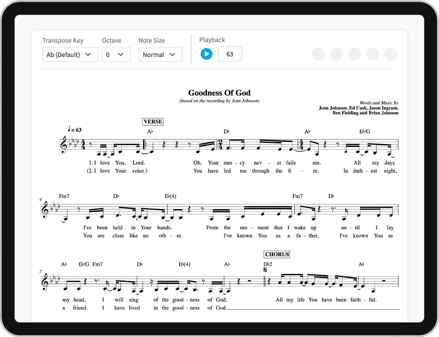 SongSelect Lead Sheet View