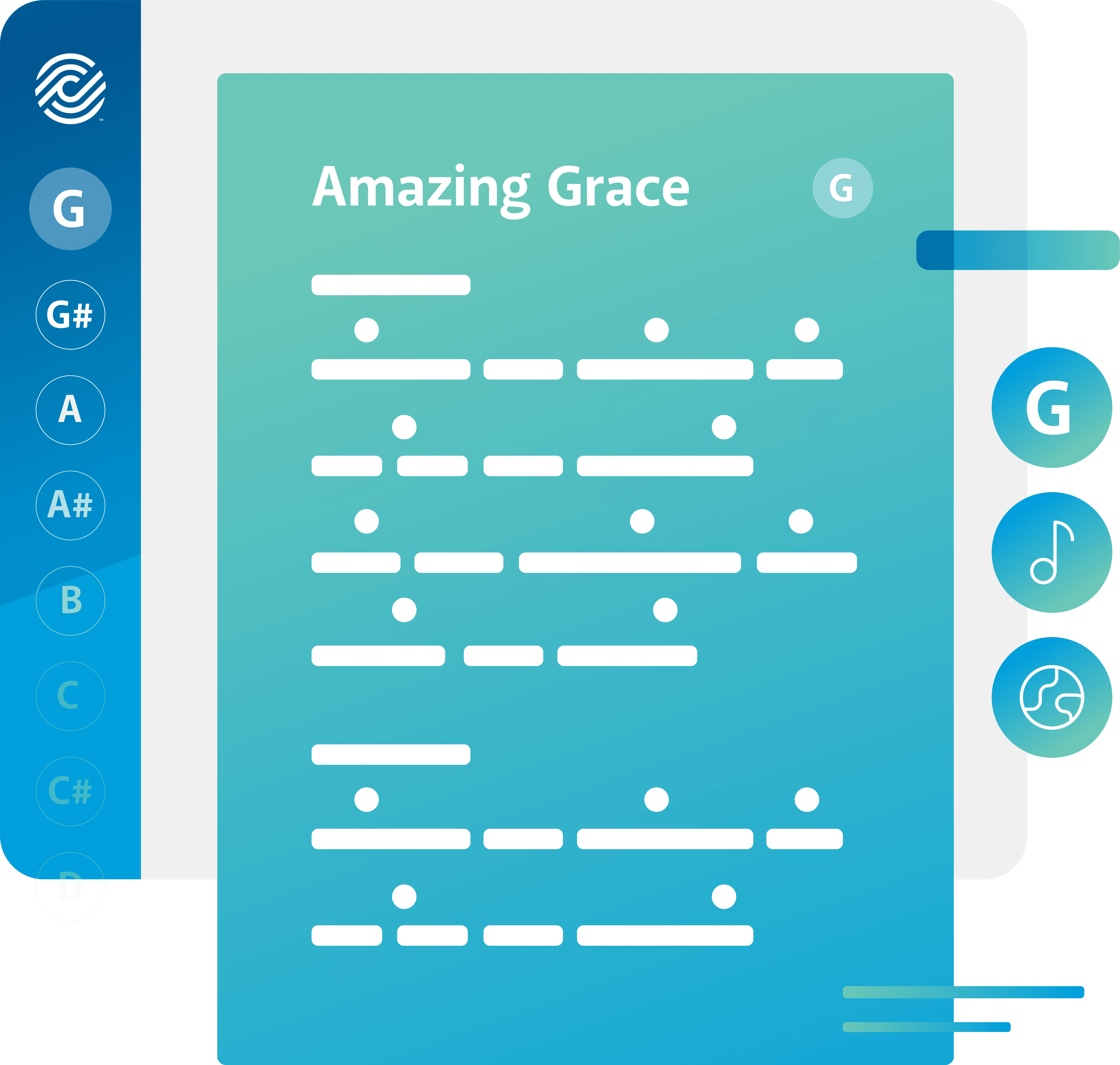 Abstract graphic representing Chord sheets in SongSelect