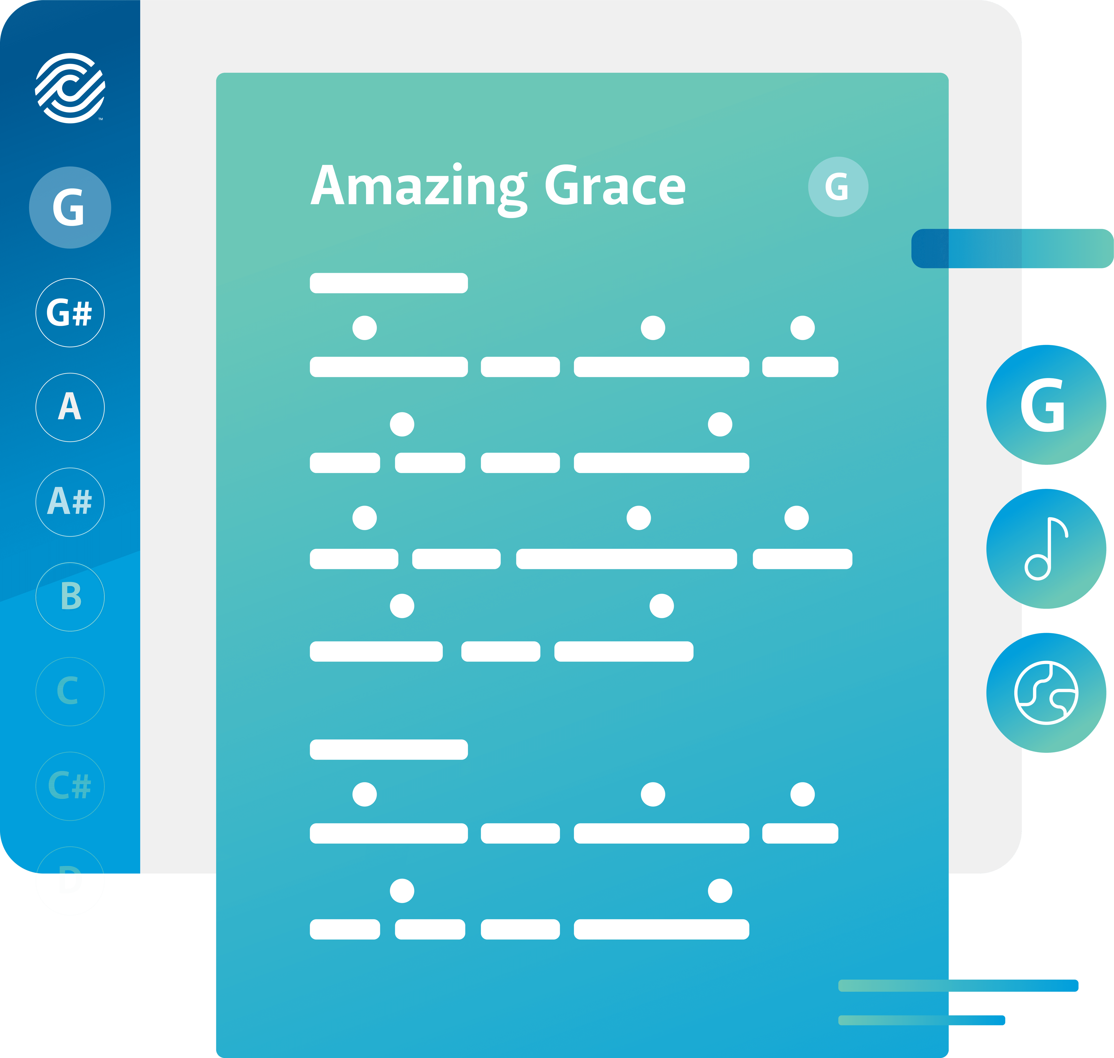 Abstract graphic representing Chord sheets in SongSelect