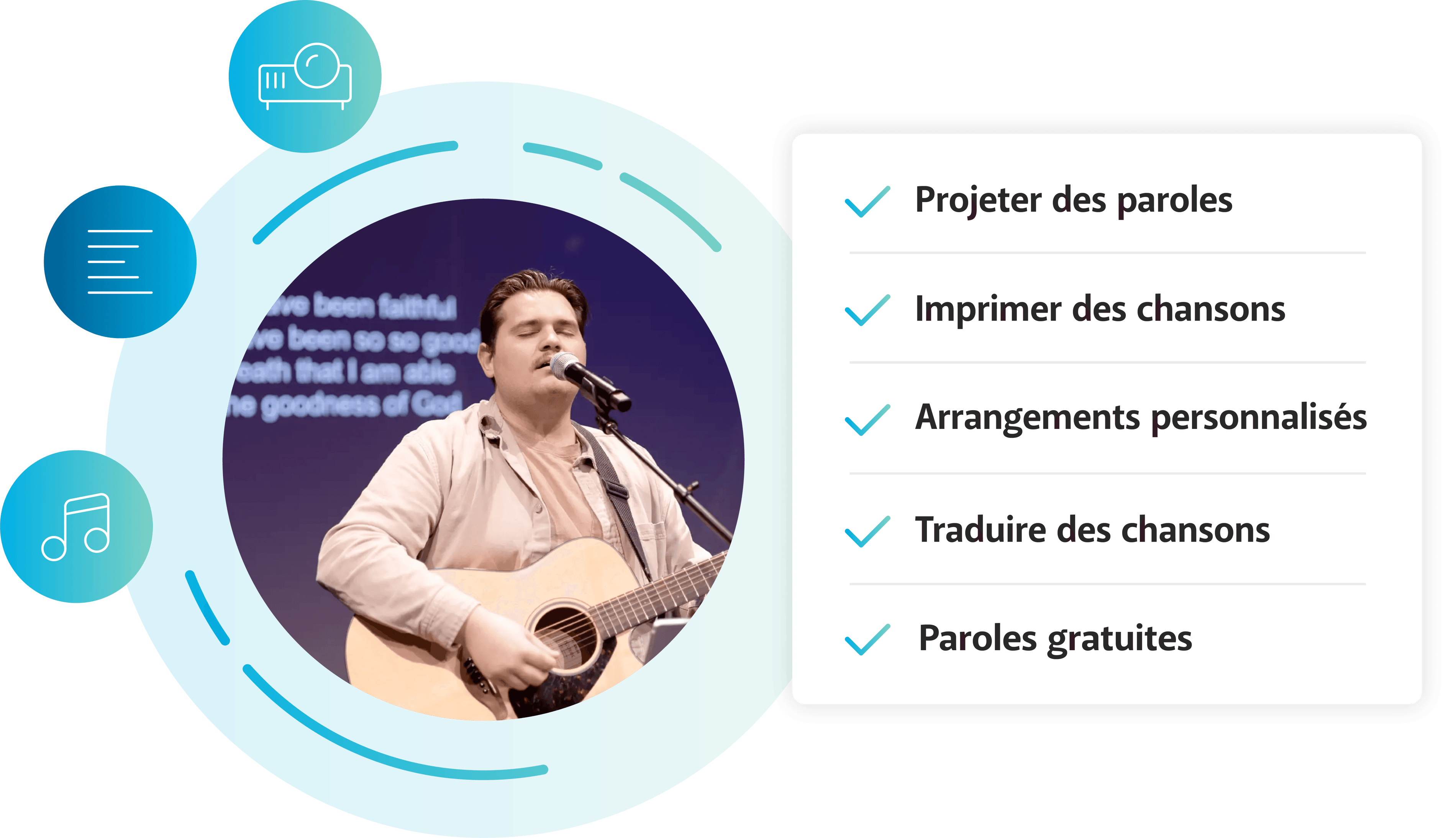 Illustration de la licence de droit d’auteur pour les Eglises en français.